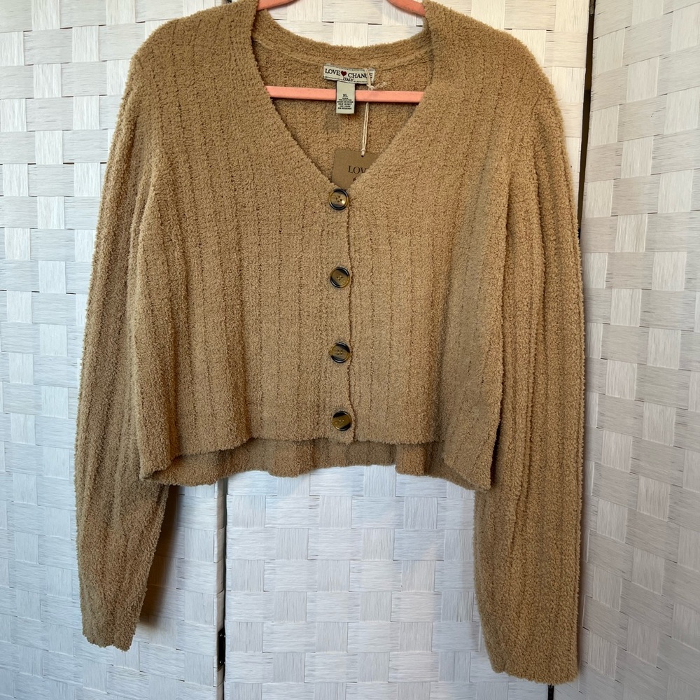 NWT Teddy Cozy Long Sleeve Sweater with Buttons